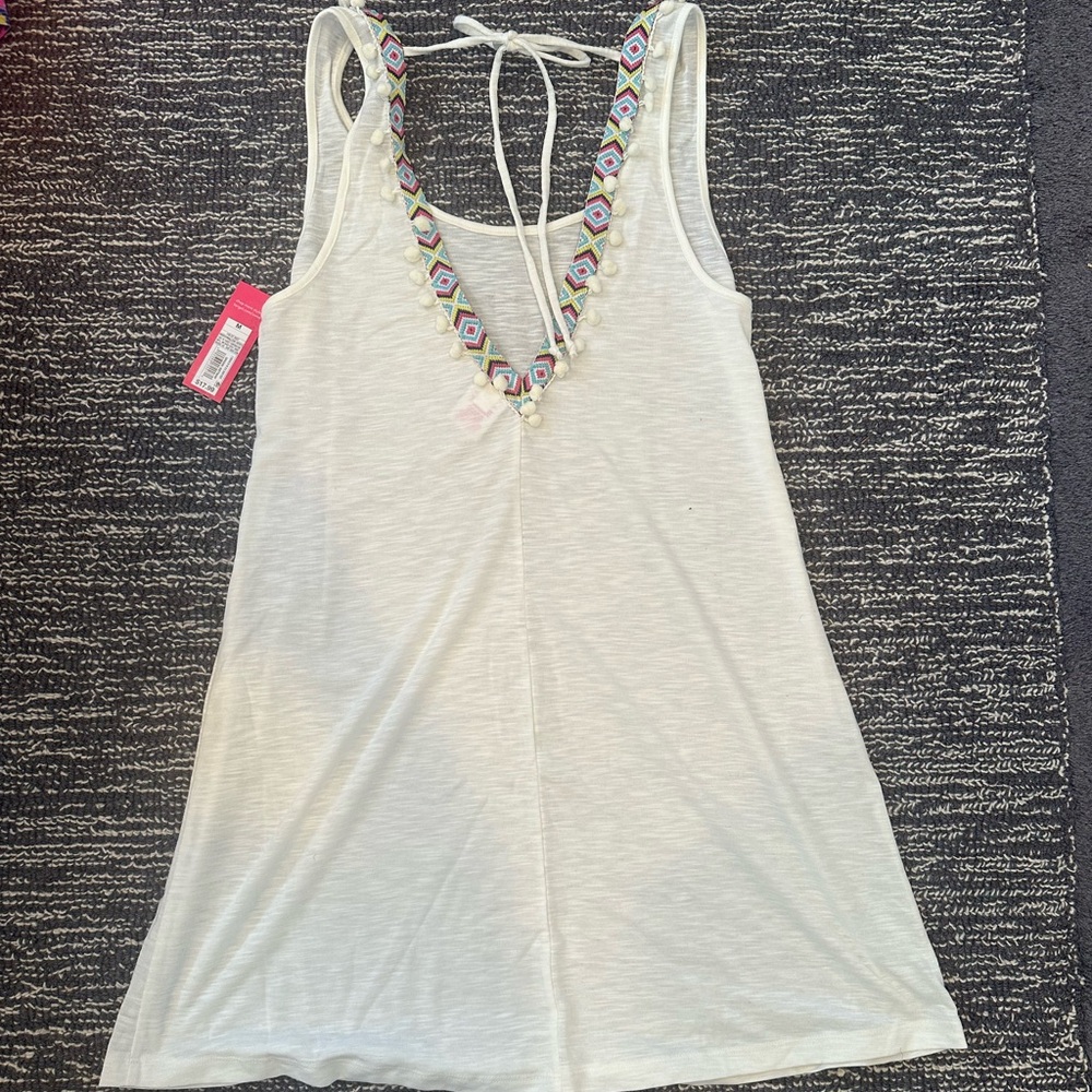 Target Cream Coverup with Colorful Trim on Back